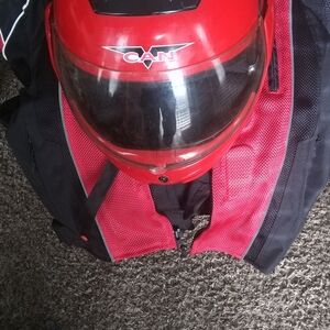 VIKING CYCLE WARLOCK ARMORED MESH JACKET AND CAN MOTORCYCLE HELMET